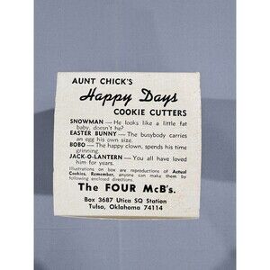 Vtg Aunt Chick's Happy Days Cookie Cutter Set w Box Clown Pumpkin Easter + 1950s